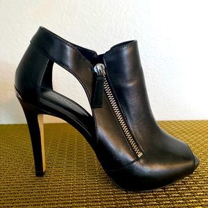 Michael Kors open toe black booties